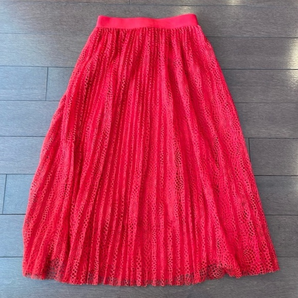 Aritzia Little Moon Scarlet Lace Midi Skirt